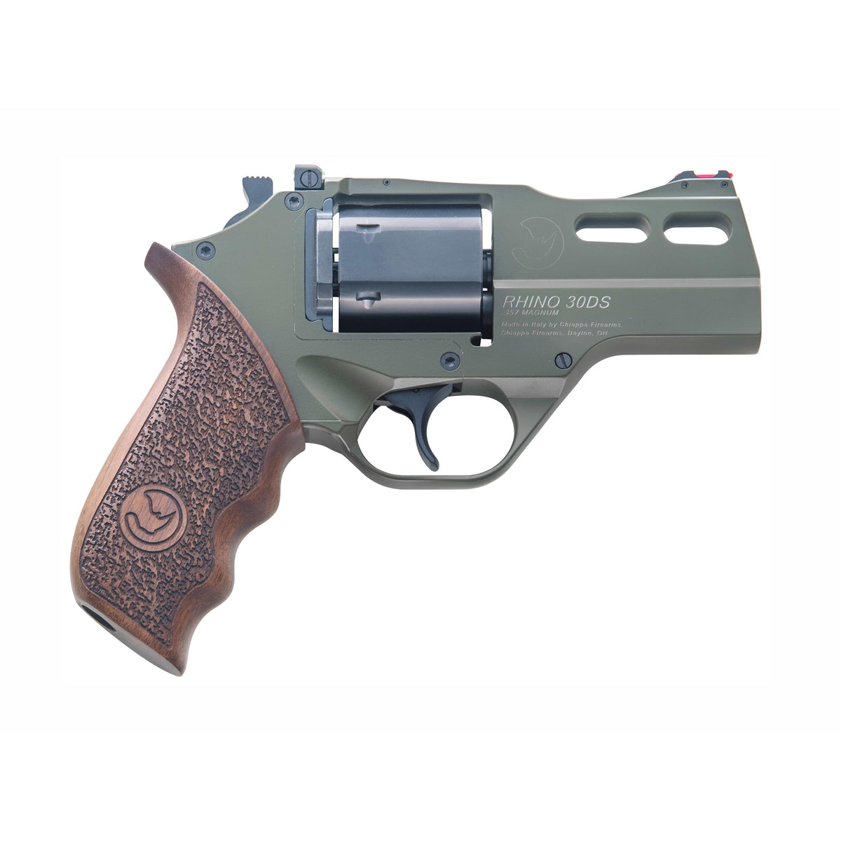 RHINO REVOLVER 30DS 357 MAG Hunter OD Green 3 BBL FOS Walnut Grip 6 Rd