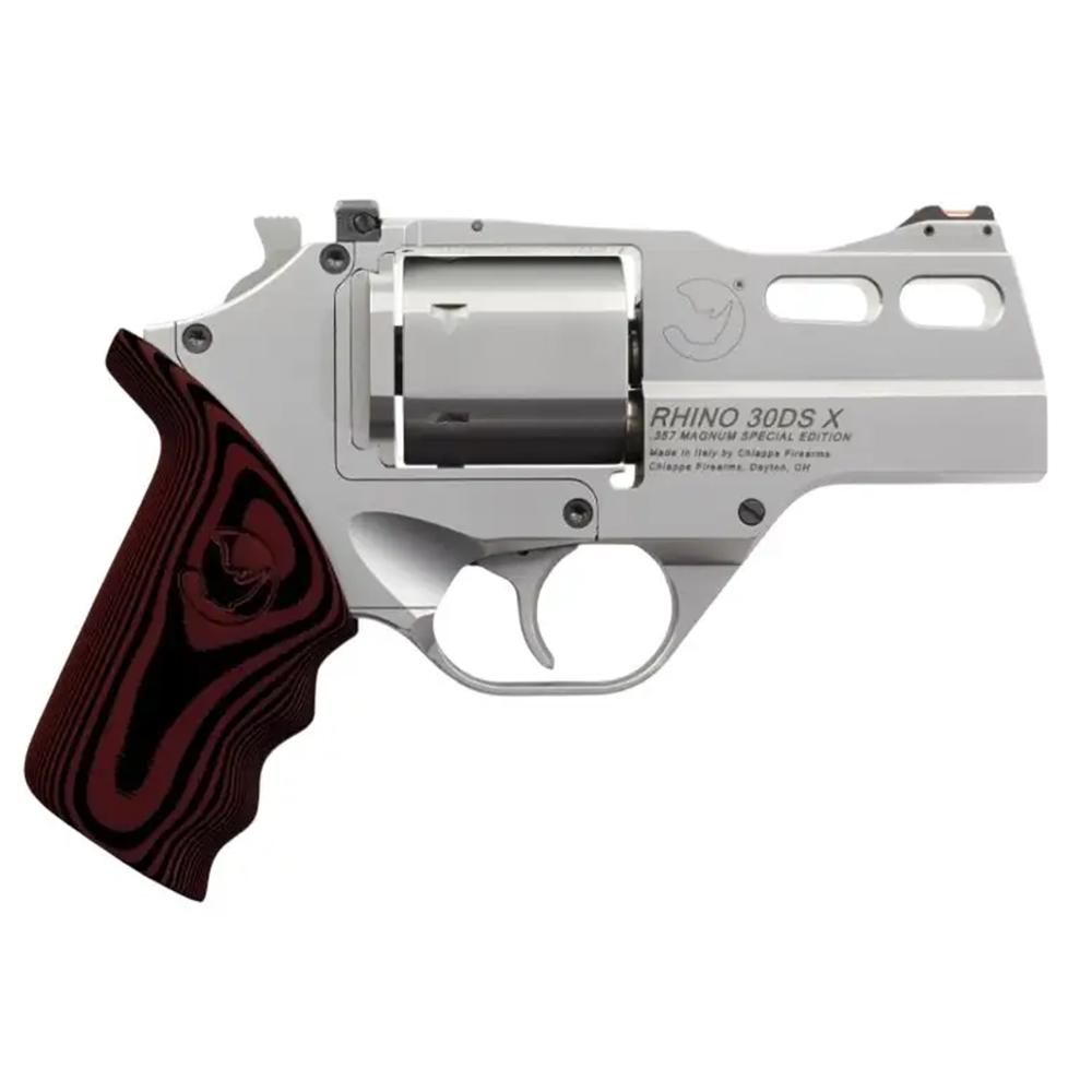 Chiappa RHINO 30DS 357Mag 3In 6Rd Sts Adj Rear G10Blk/Red Grp 3 Moon Clip