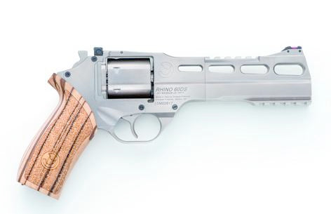 RHINO .357MAG REVOLVER 60 SAR CHROME 6IN BBL W/3 MOON CLIPS 6 RND
