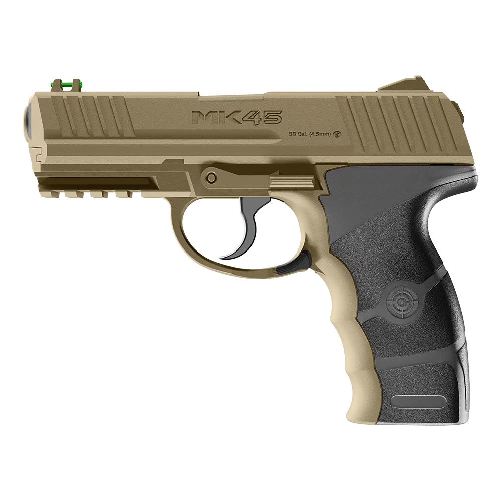 MK45 - Dark Earth - CO2 Powered - Semi Auto BB Air Pistol