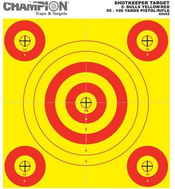 SHOTKEEPER TARGETS 5-BULLS BRYEL/RD SMALL 12PK