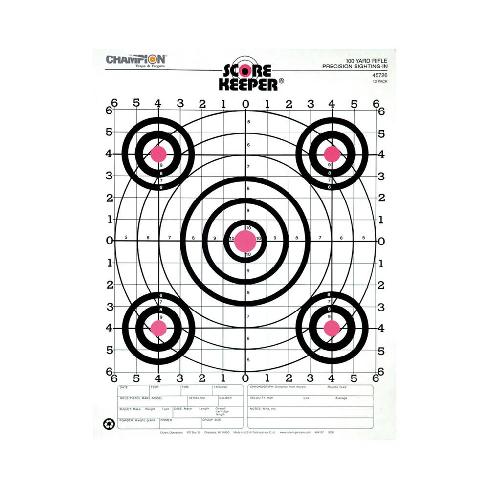OUTERS TARGET 100YD RIFLE SIGHT-IN ORANGE