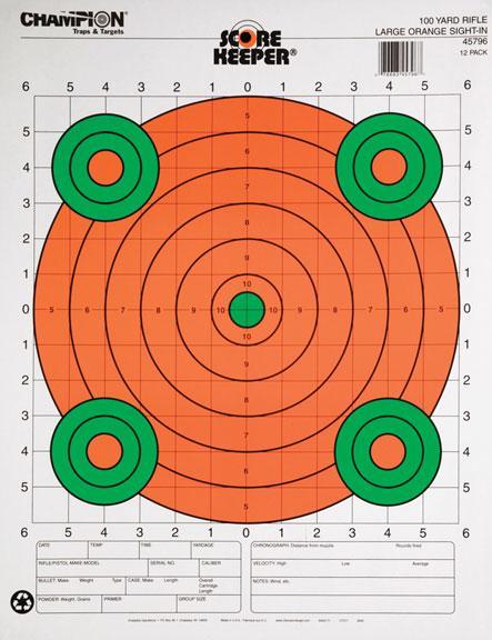 100 YD RIFL LG ORG SIGHT IN 12PK