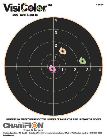 VISICOLOR - 8 BULLSEYE TARGET 10/PK 8.5 X 11