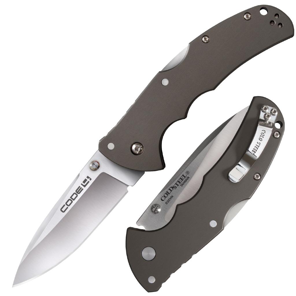 Cold Steel Code-4 Spear Point Lockback Knife Gray (3.5 Satin)