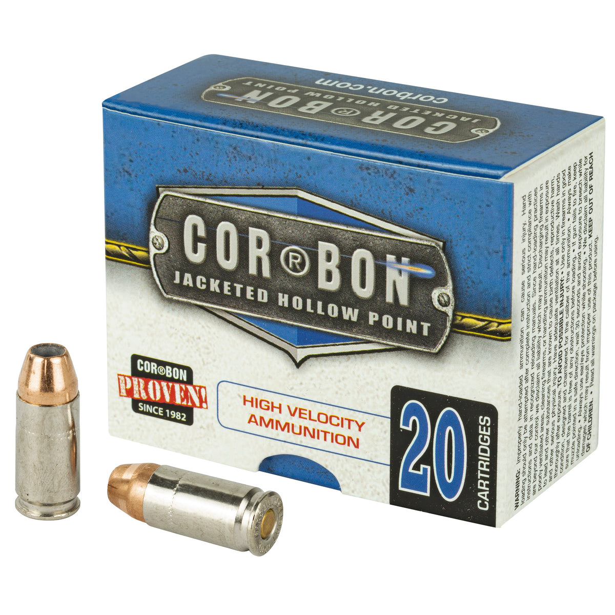 Corbon Ammo Self Defense, 9MM, 90 Grain, Jacketed Hollow Point, +P