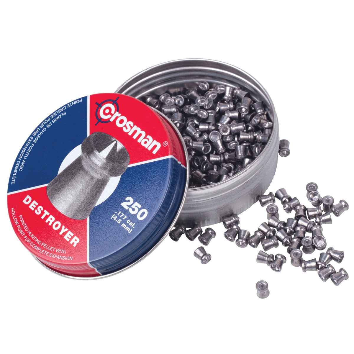 Crosman Destroyer, .177 Pellet, Pointed/Dished, 250 Per Tin