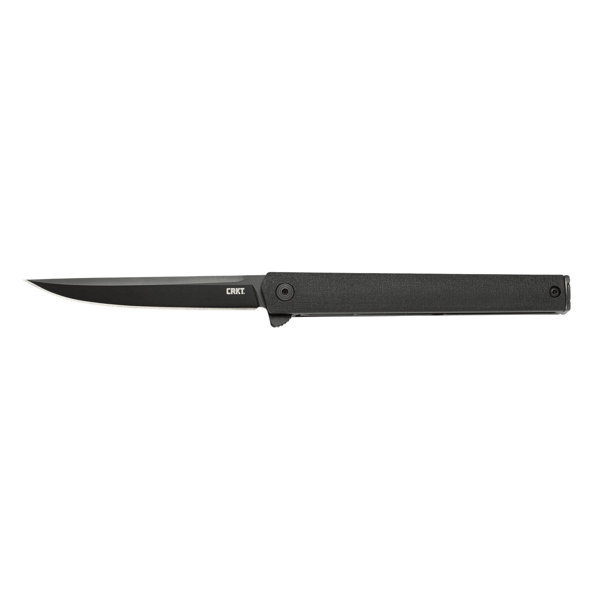 Columbia River Knife & Tool CEO Flipper Blackout Folding Knife, Silver, Plain Edge