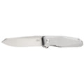 Columbia River Knife & Tool Facet Silver Folding Knife, Silver, Plain Edge, 3.37" Blade