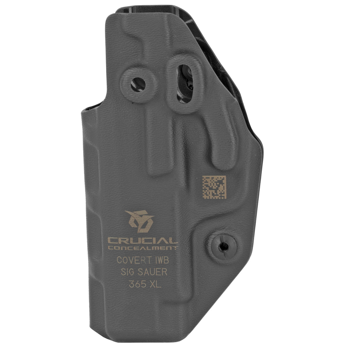 Crucial Concealment Covert IWB, Inside Waistband Holster, Ambidextrous, Kydex, Black