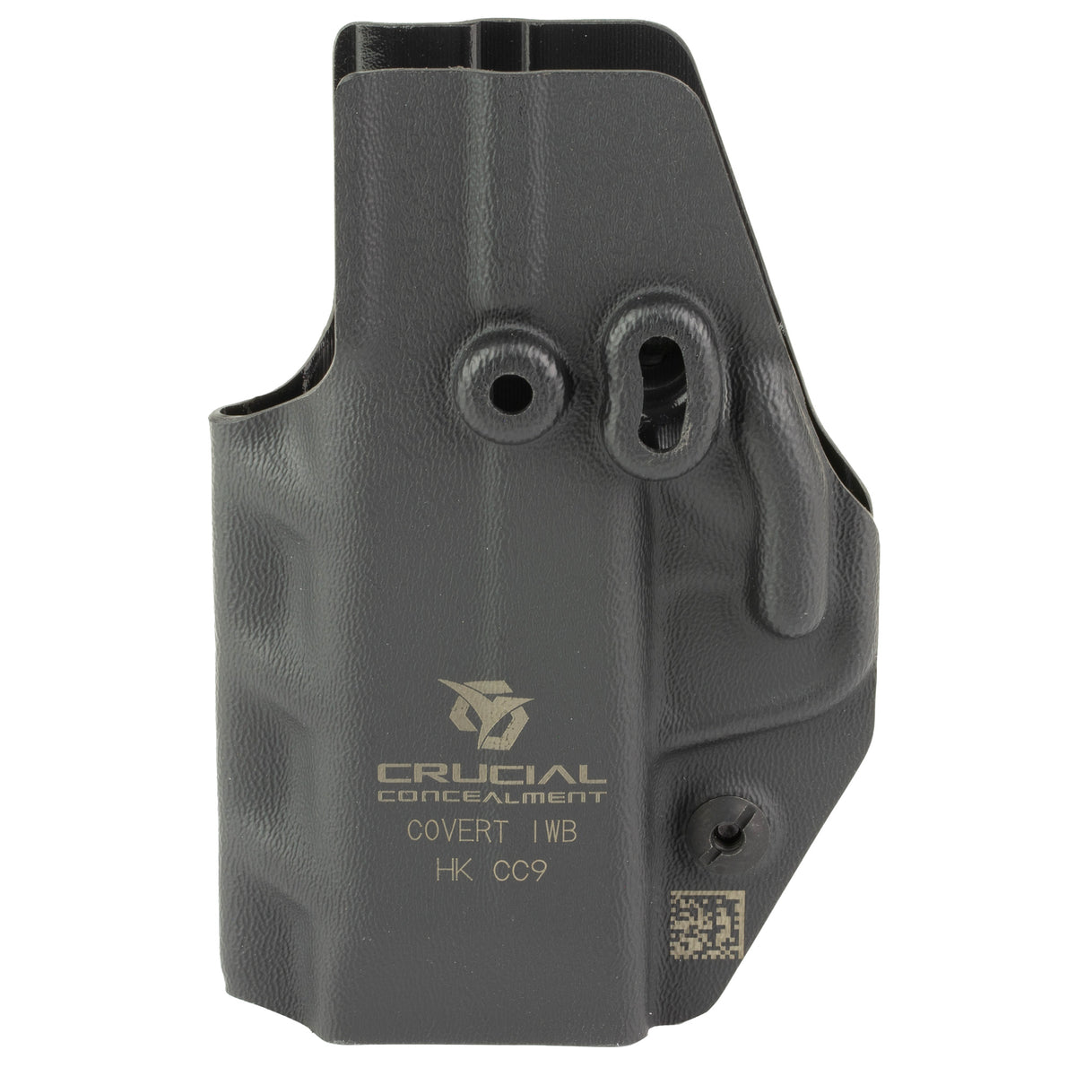 Crucial Concealment Covert IWB, Holster, Ambidextrous, Black, Kydex