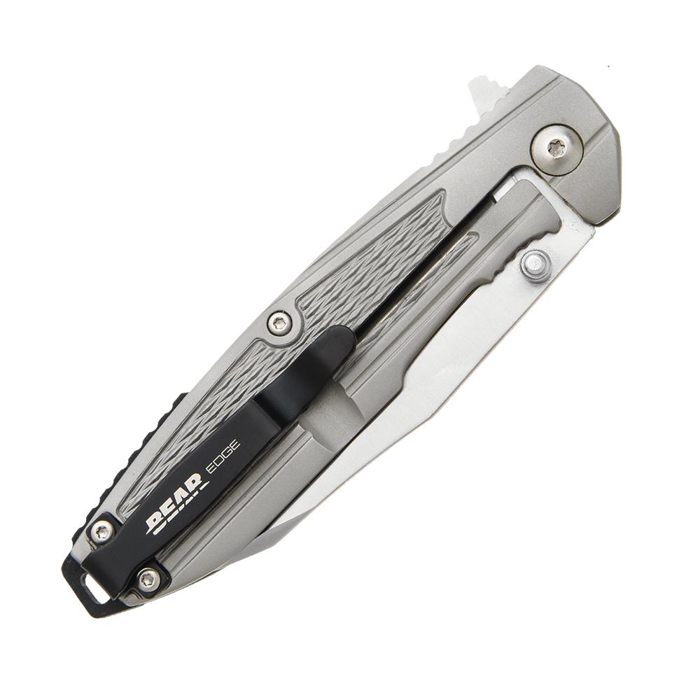 BEAR & SON 4 1/4'' STAINLESS STEEL HANDLE W/REVERSE TANTO BLADE