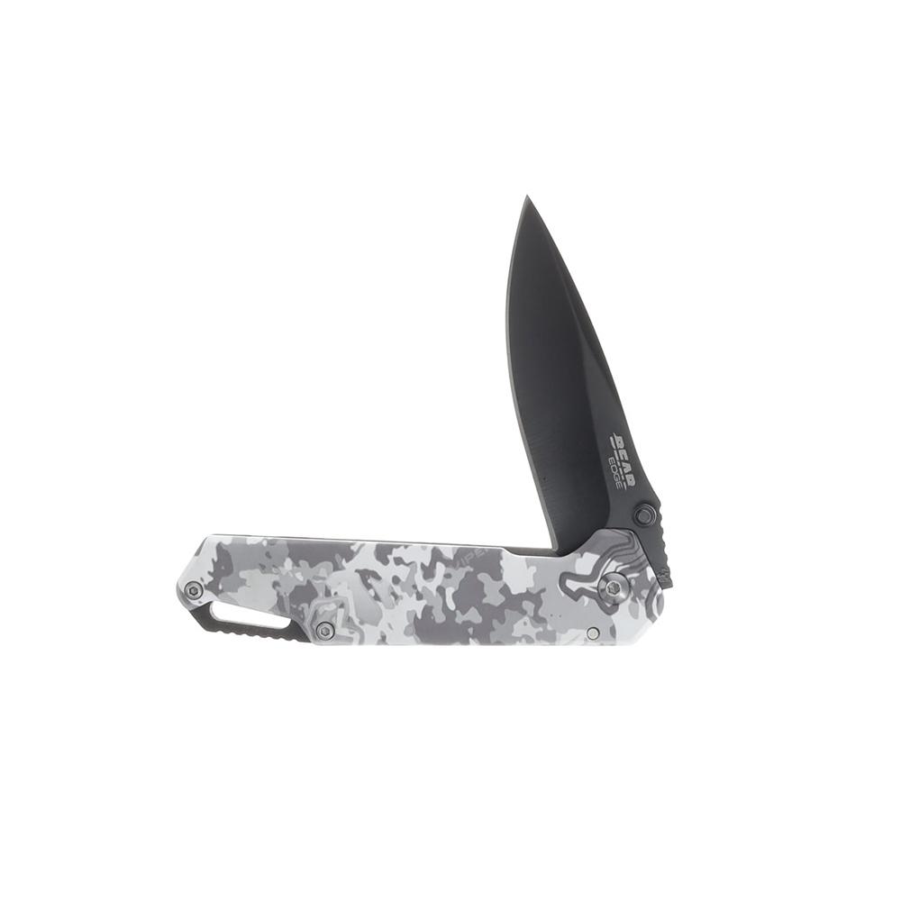 BEAR & SON FRAME LOCK FOLDER W WATERPROOF FIRESTARTER WHITE
