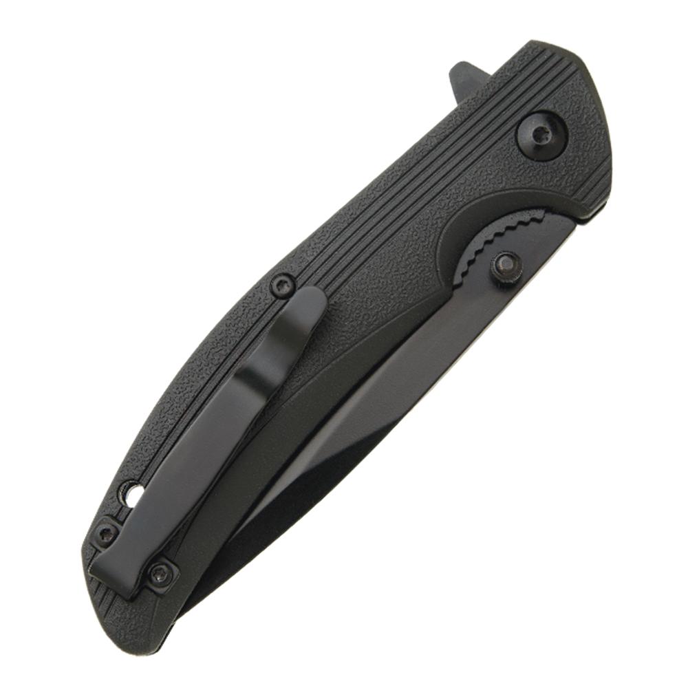 BEAR & SON 4 1/2'' BLACK ZYTEL SIDELINER BLACK BLADE WITH FLIPPER