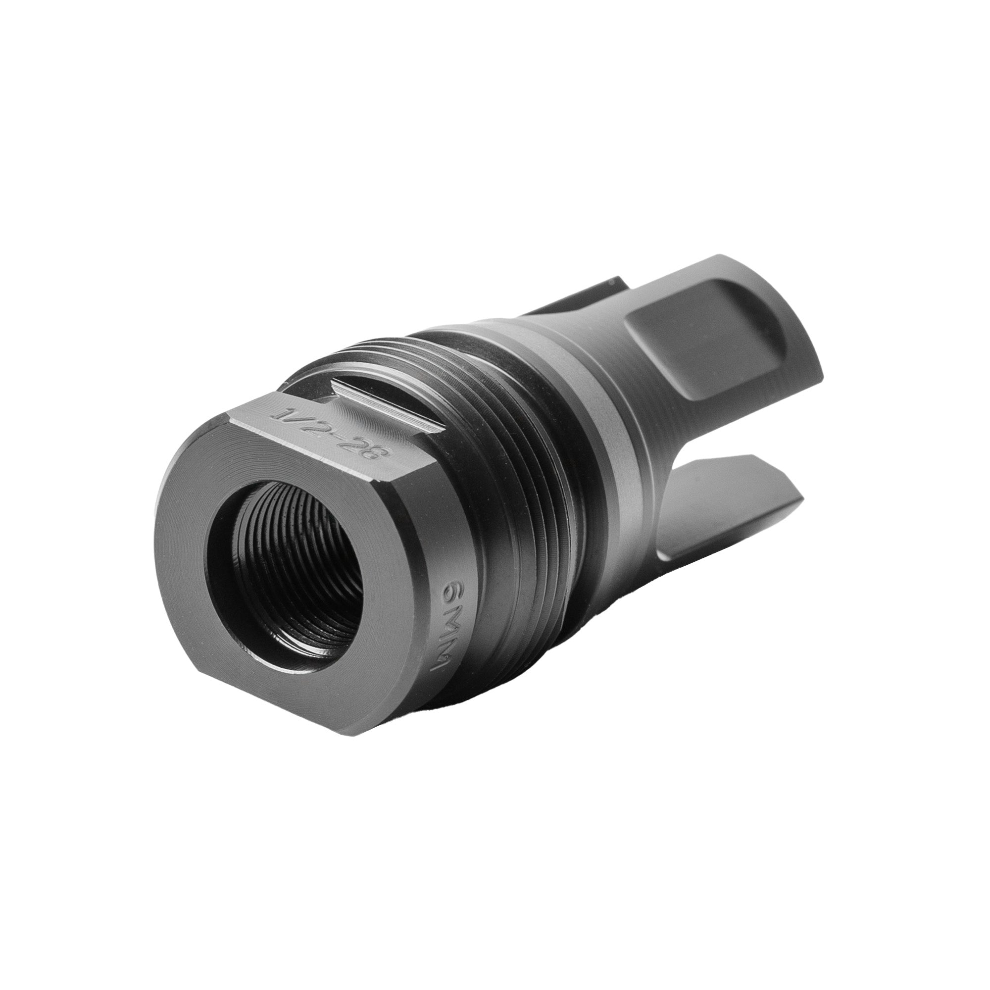 Dead Air Armament Xeno GOV 3-Prong Flash Hider, 6MM, 1/2X28 Thread Pitch, Nitride Finish