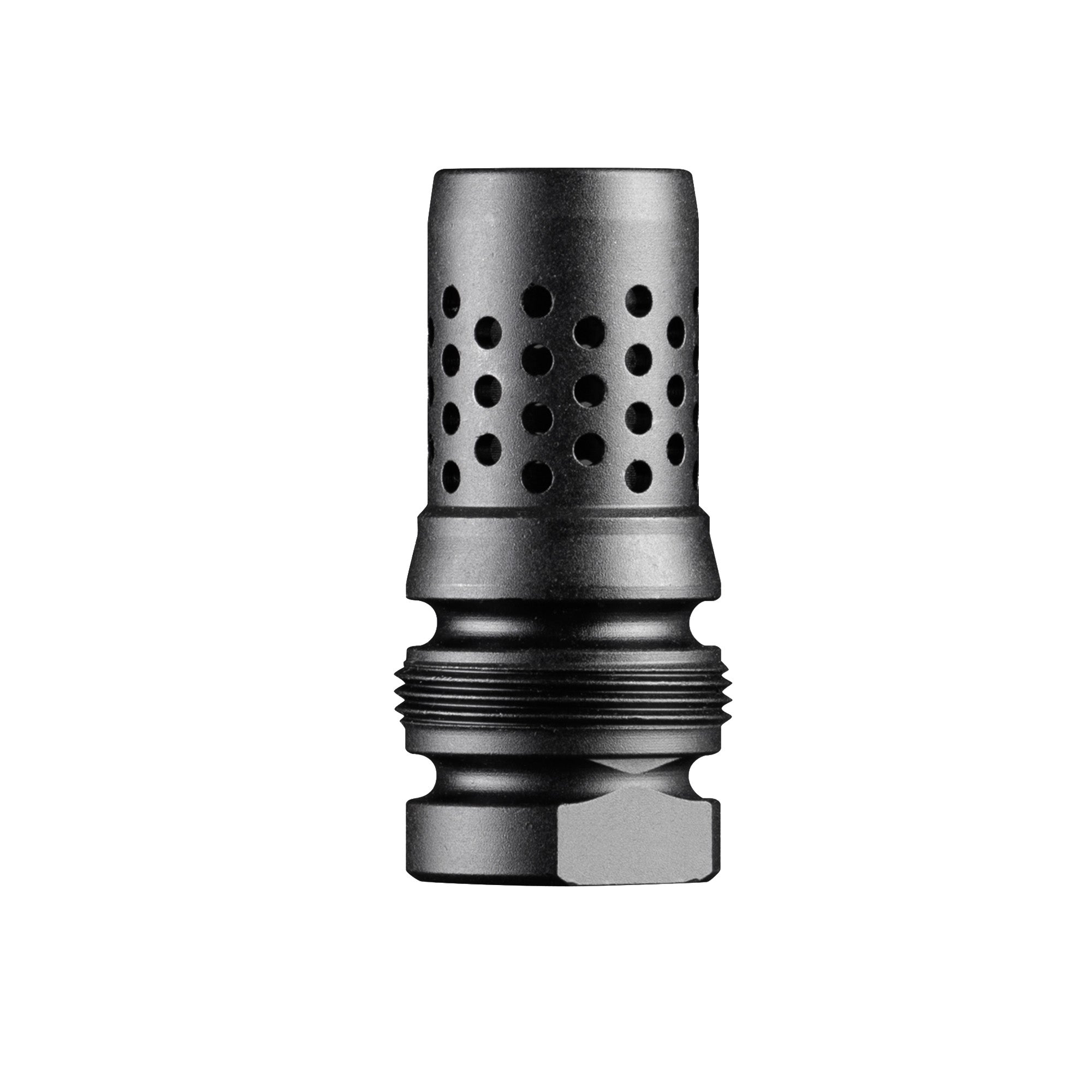 Dead Air Armament Xeno Omni, Muzzle Brake, 30 Caliber, M14X1 RH, Nitride Finish