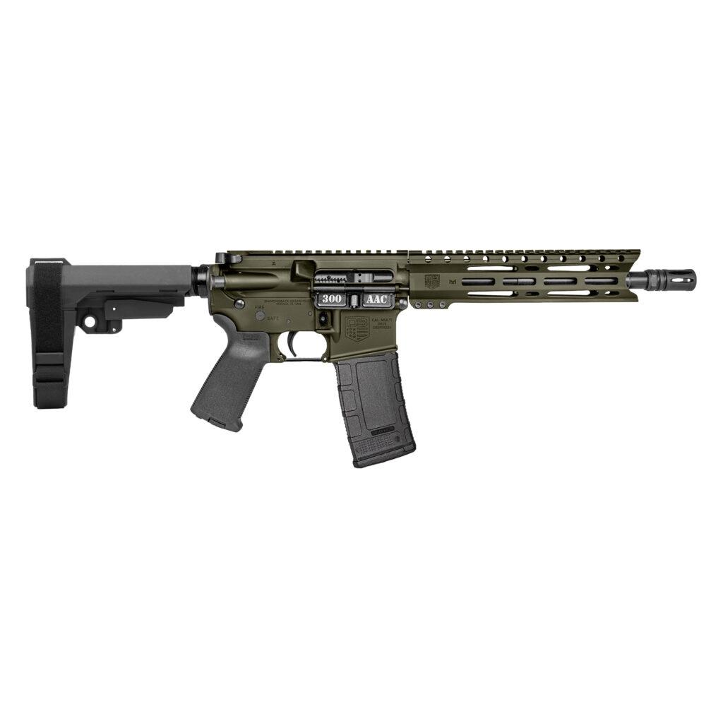 DIAMONDBACK DB15 300BLK 10, 9 M-LOK RAIL, OD GREEN, SBA3 BRACE, 30RD MAG