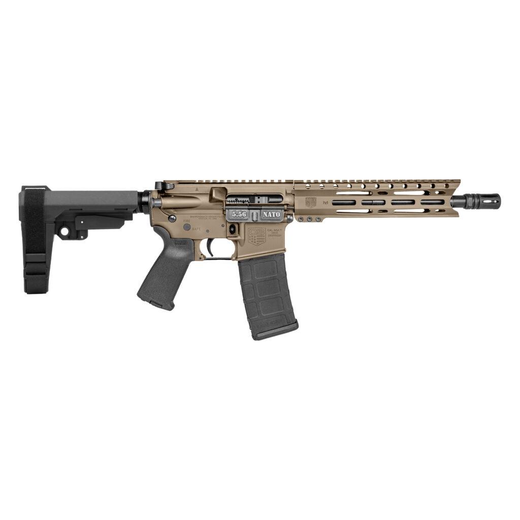 DB15 5.56 10, W/ 9 PC M-LOK RAIL, FLAT DARK EARTH, SBA3 BRACE, 30RD