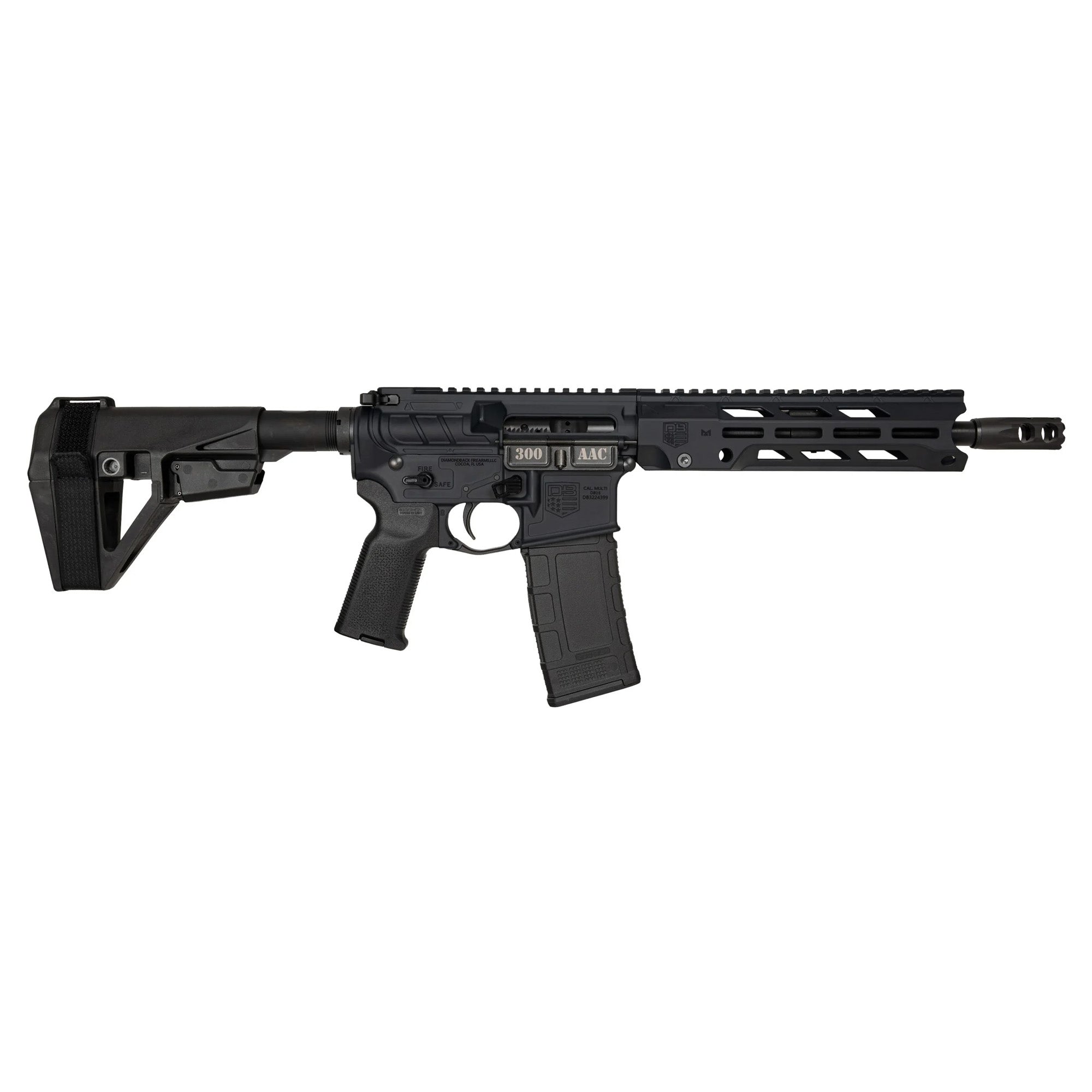 Diamondback Firearms DB15 Obsidian, Semi-automatic, AR Pistol, 300 Blackout, 10.5" Barrel