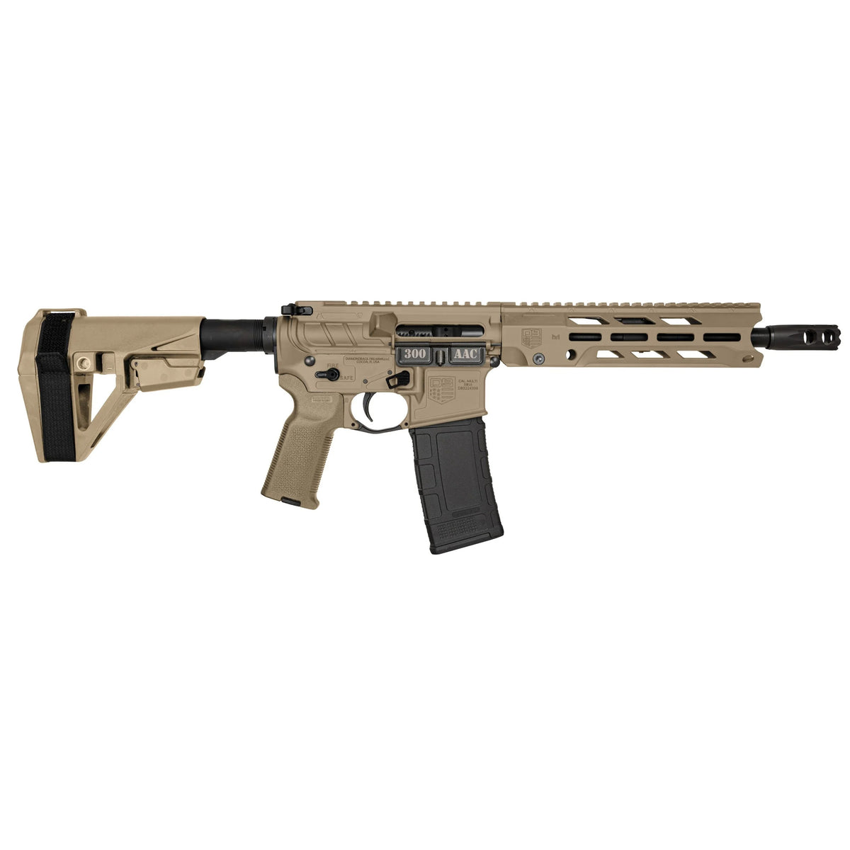 Diamondback Firearms DB15 Obsidian, Semi-automatic, AR Pistol, 300 Blackout, 10.5" Barrel