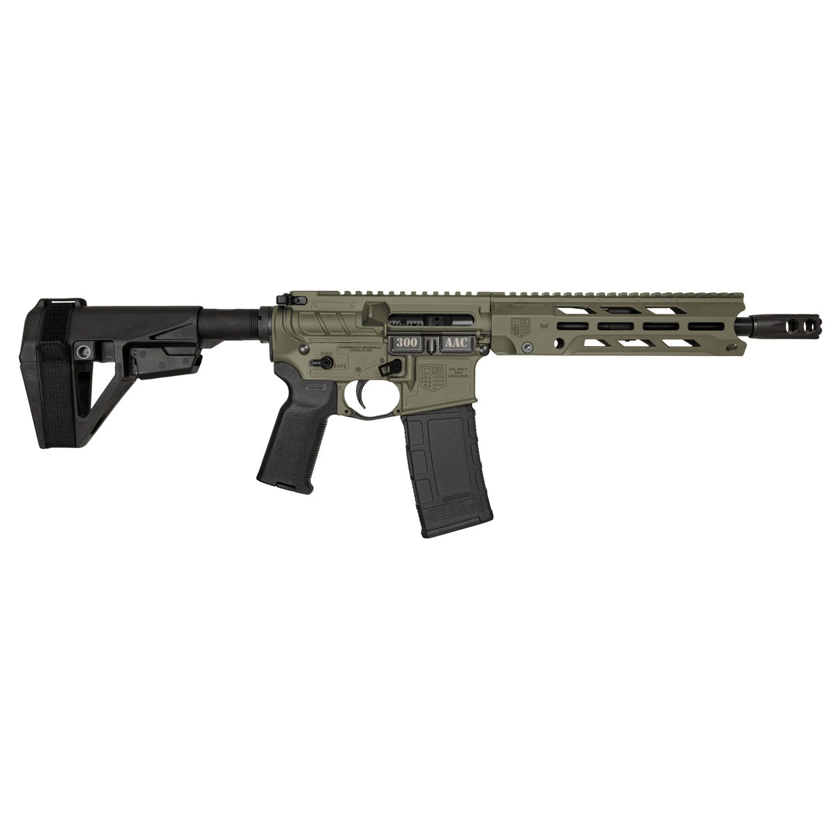 Diamondback Firearms DB15 Obsidian, Semi-automatic, AR Pistol, 300 Blackout, 10.5" Barrel