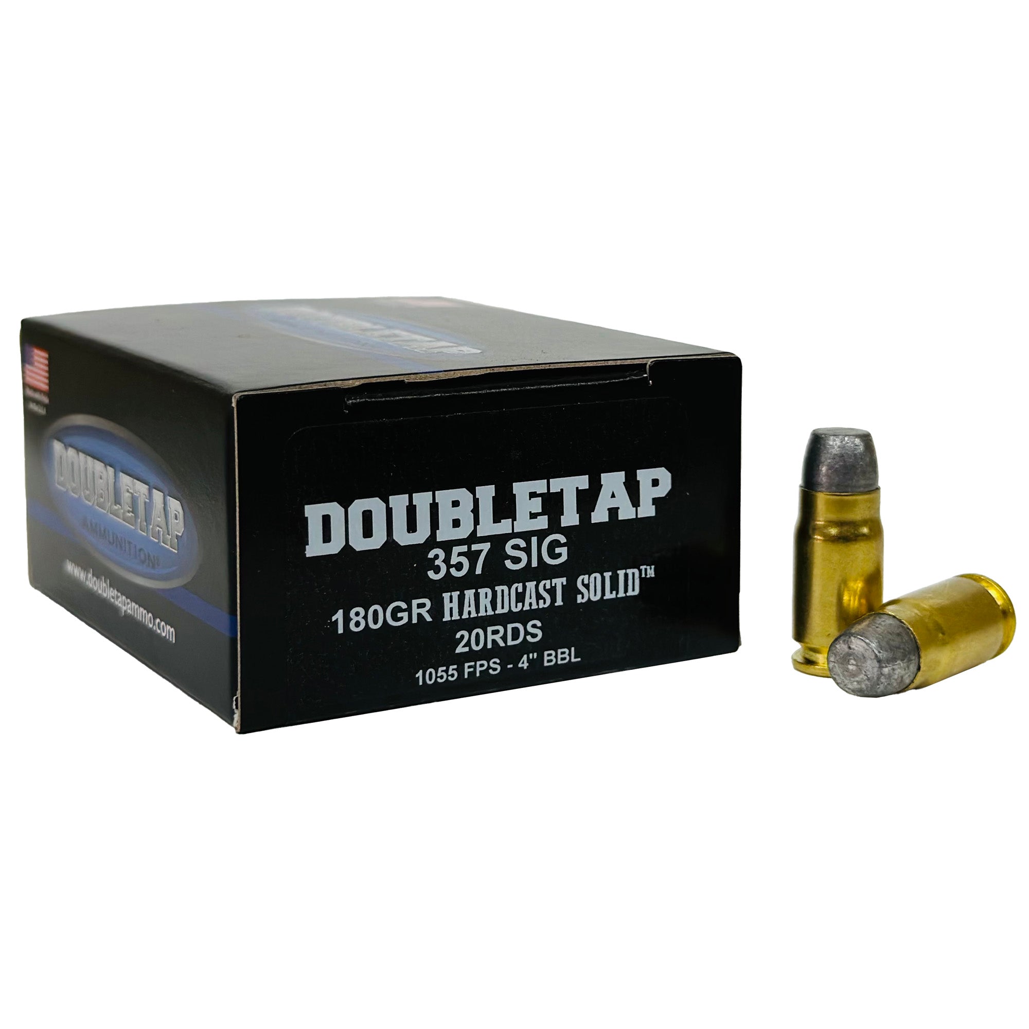 DoubleTap Ammunition Hardcast Solid, 357SIG, 180 Grain, Wide Flat Nose Gas Check Hardcast