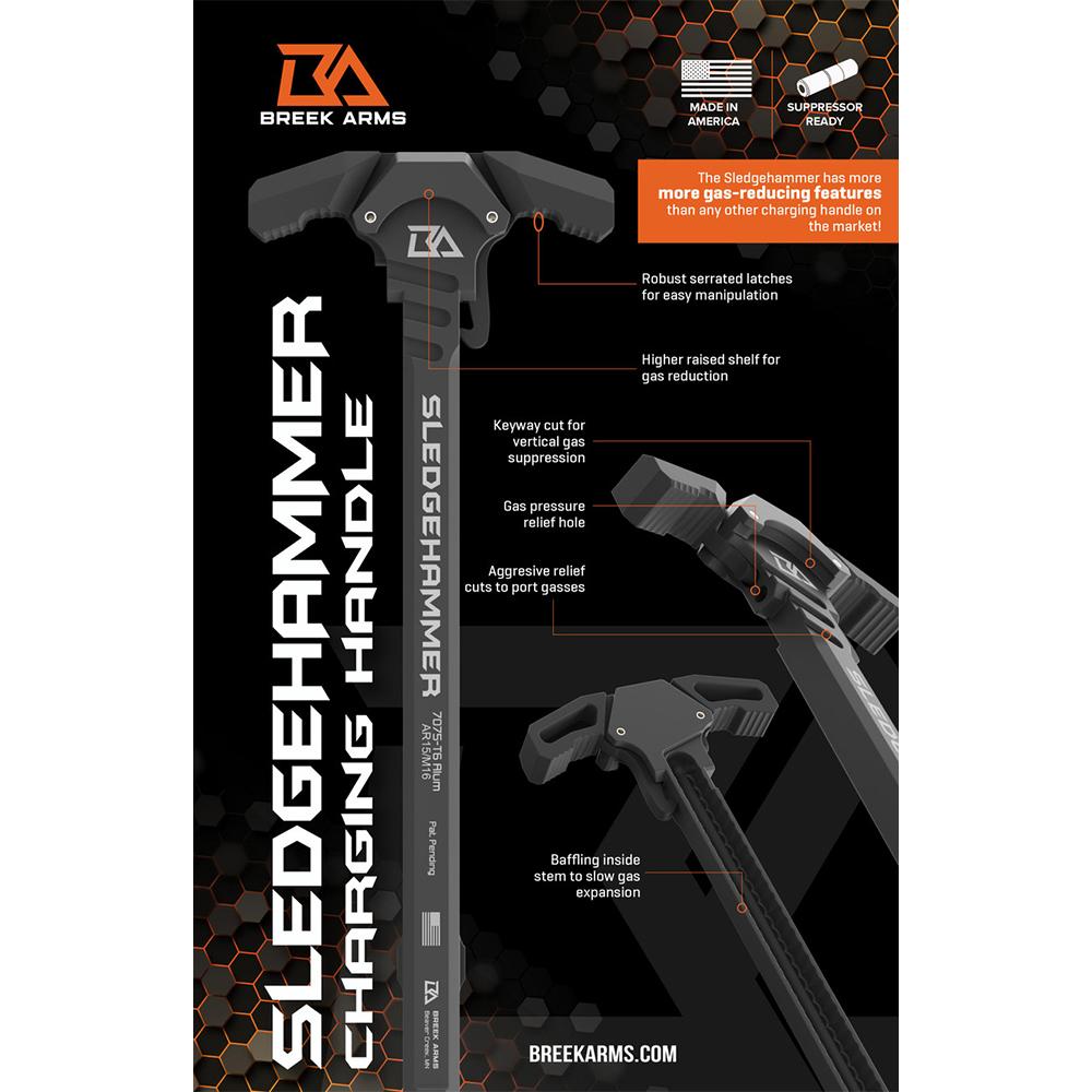 Sledgehammer Ambi Charging Handle - AR15 - Black