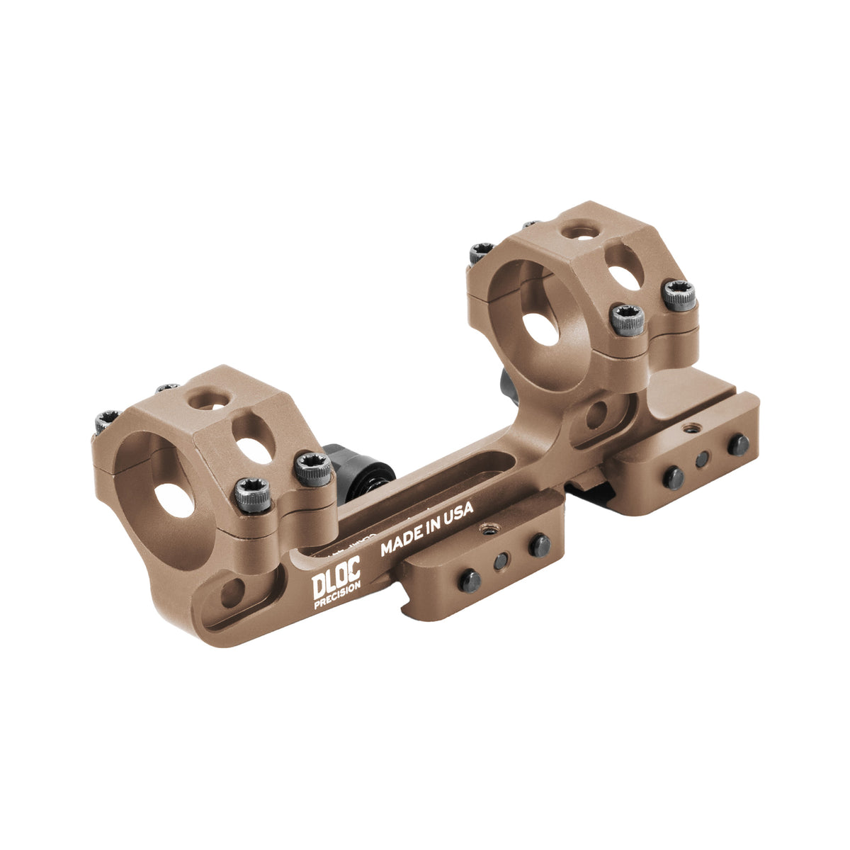 DLOC Precision Cantilever Scope Mount, 30mm, 1.53" Height, Hardcoat Anodized Finish, Tan
