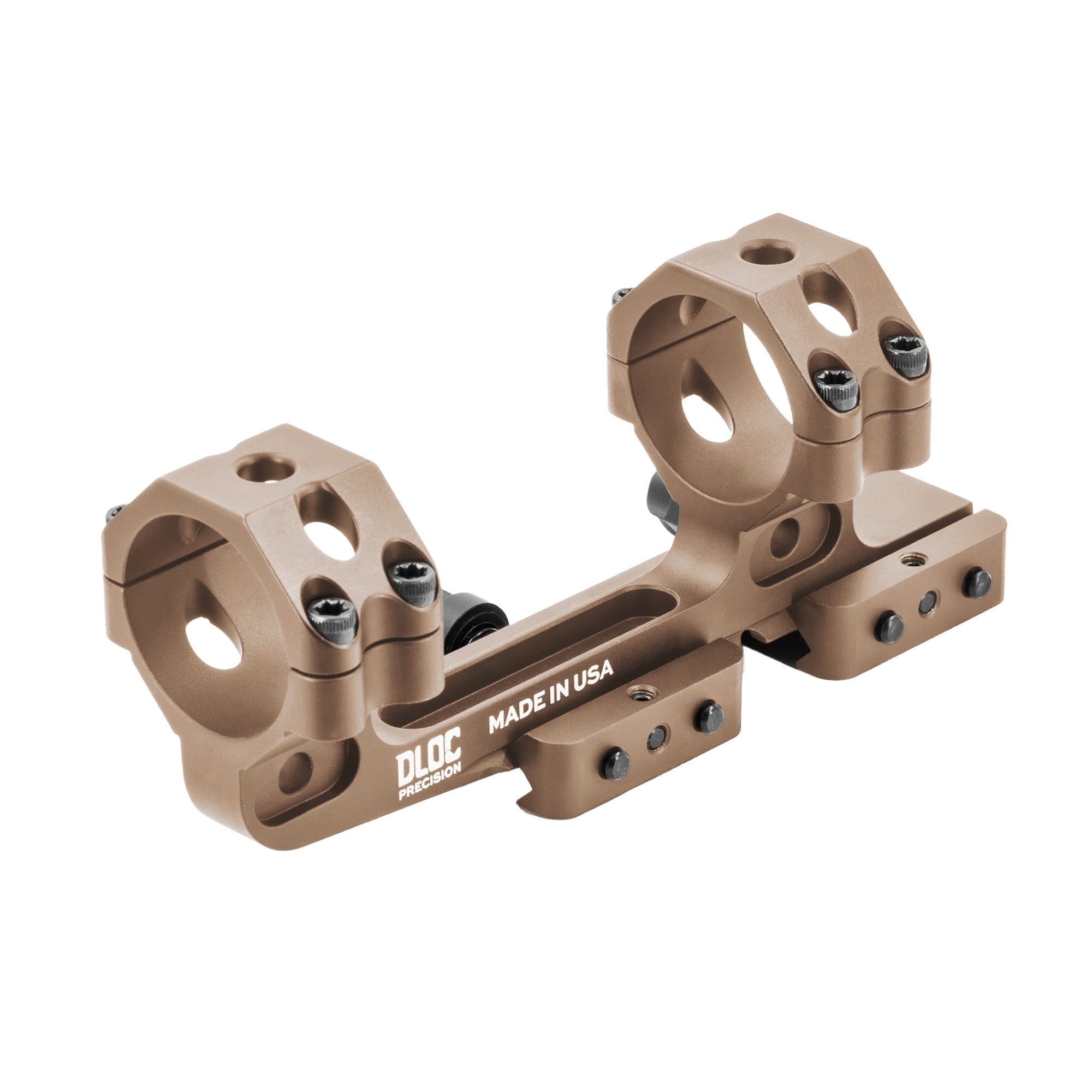 DLOC Precision Cantilever Scope Mount, 34mm, 1.63" Height, Hardcoat Anodized Finish, Tan