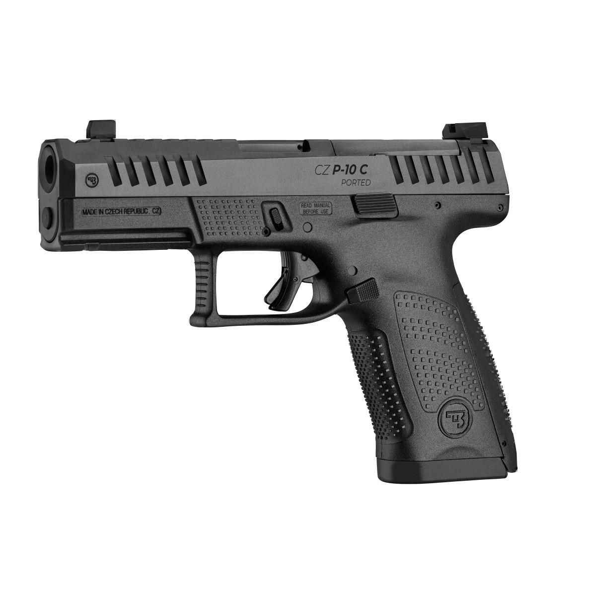 CZ P-10 C OR 9MM 10RD 4in PORTED BLK POLY FS