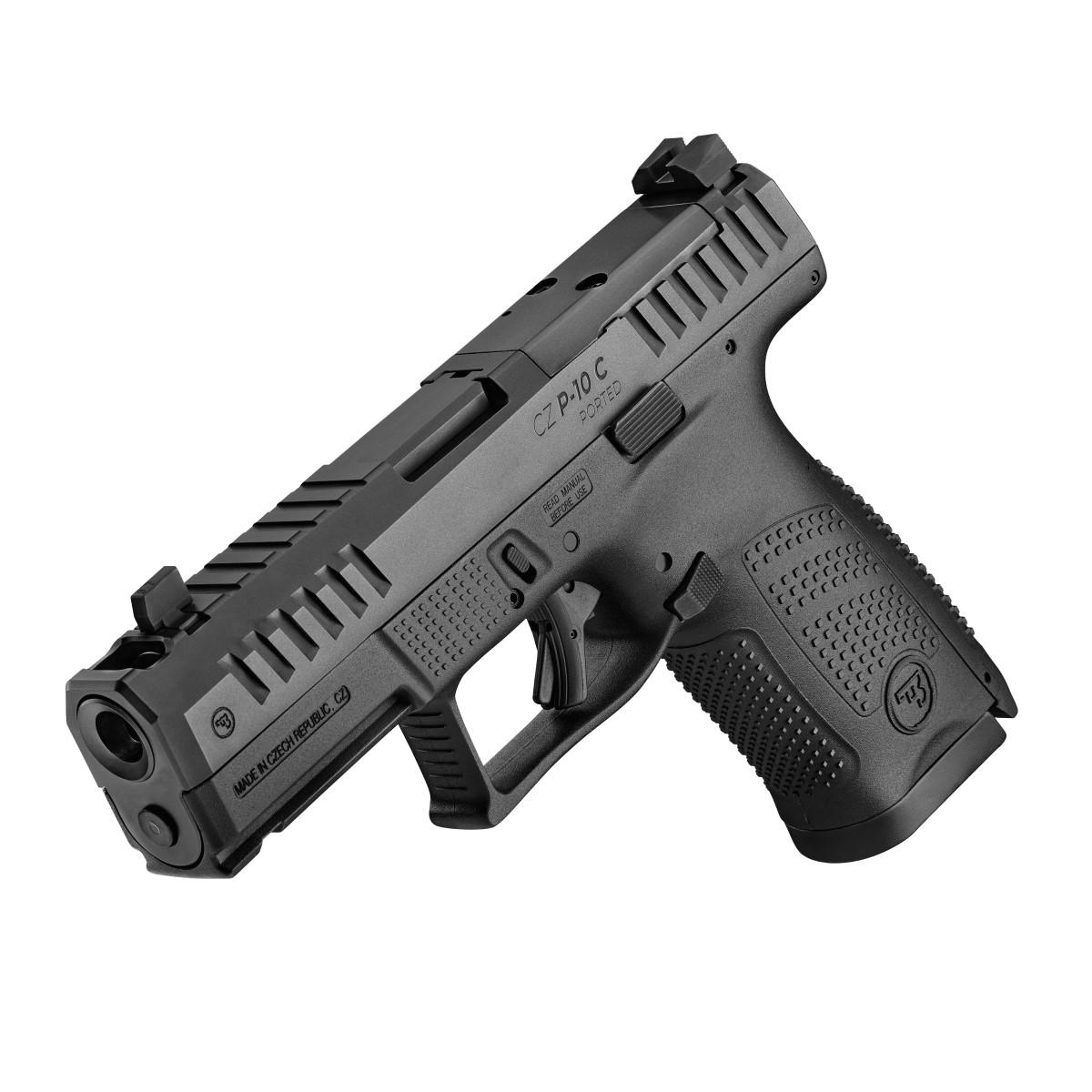 CZ P-10 C OR 9MM 10RD 4in PORTED BLK POLY FS