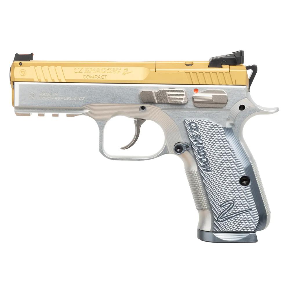 CZ SHADOW 2 COMP GOLD 9MM 15RD 4IN OR MS SILVER ALUM GRP
