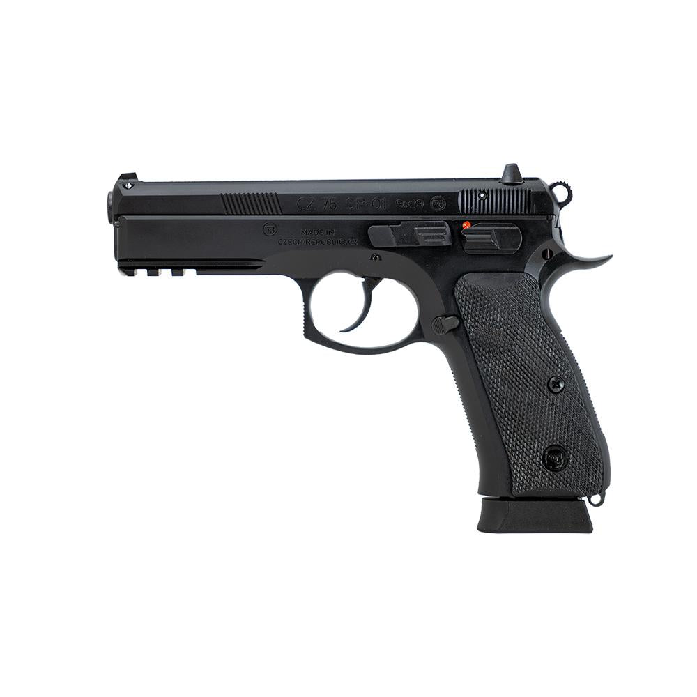 CZ 75 SP-01 9MM 19RD BLK POLYCOAT STEEL FIXED SIGHTS MANUAL SAFETY