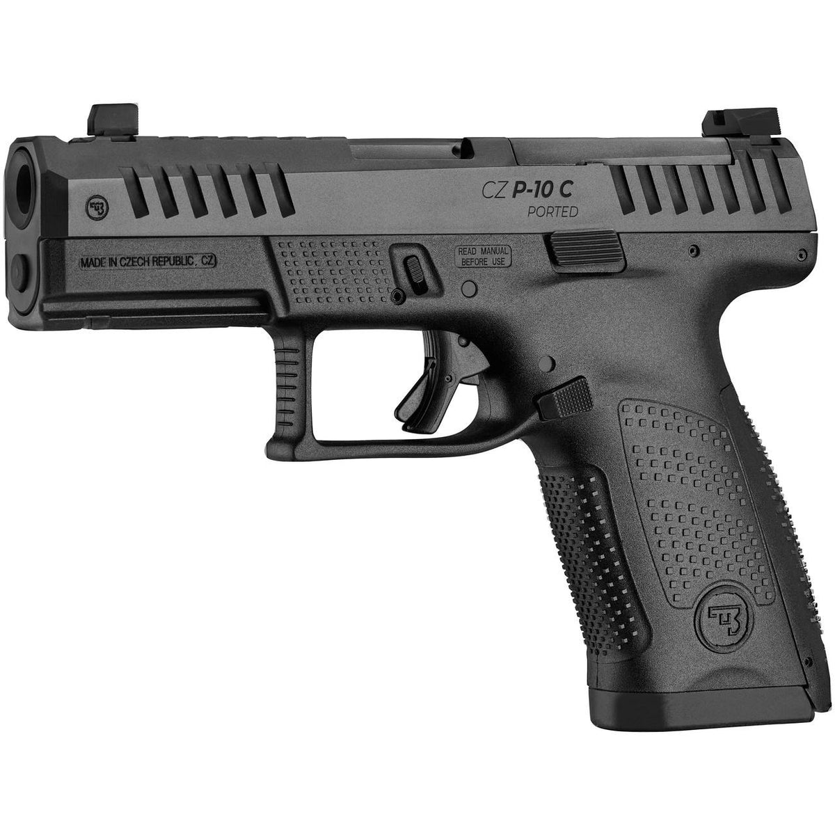 CZ P-10 C OR 9MM 15RD 4in PORTED BLK POLY FS