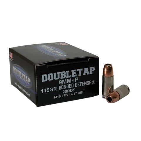 Double Tap 9mm+P 115gr Bonded Defense JHP 20rds Ammunition