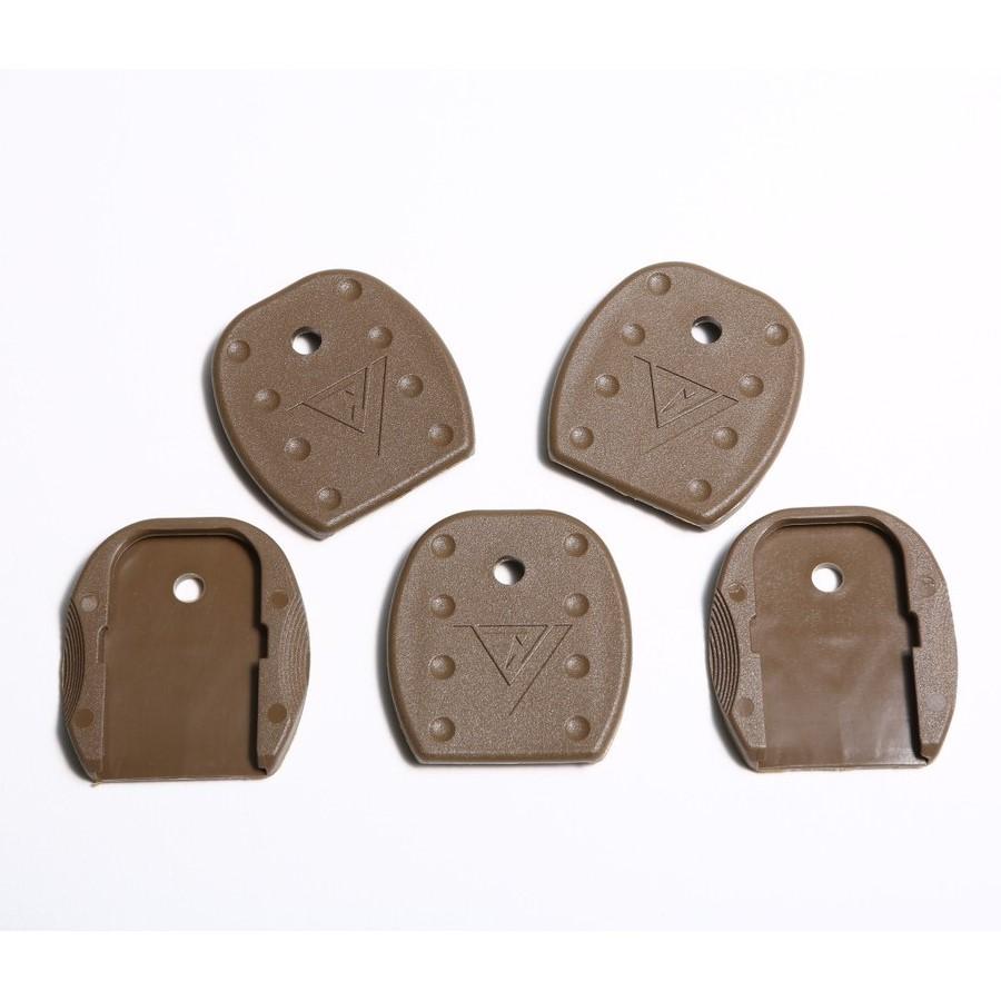 VICKERS TACTICAL MAG FLOOR PLATE 5 PACK  GLOCK TAN