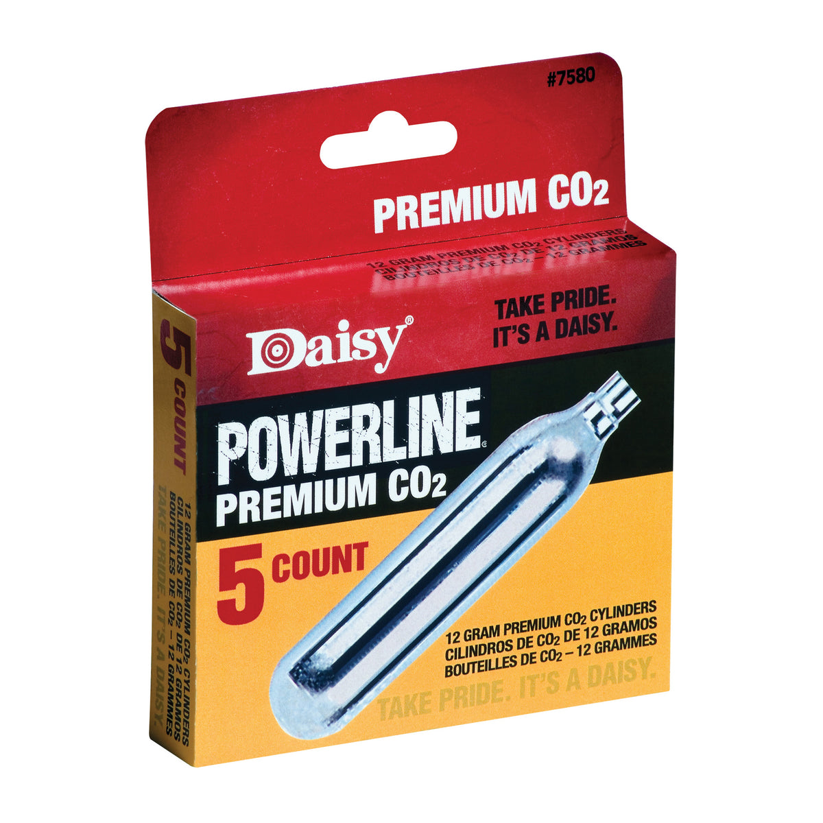 Daisy Model 7580 Powerline CO2 Cylinders, 12 Grams, 5 Per Box
