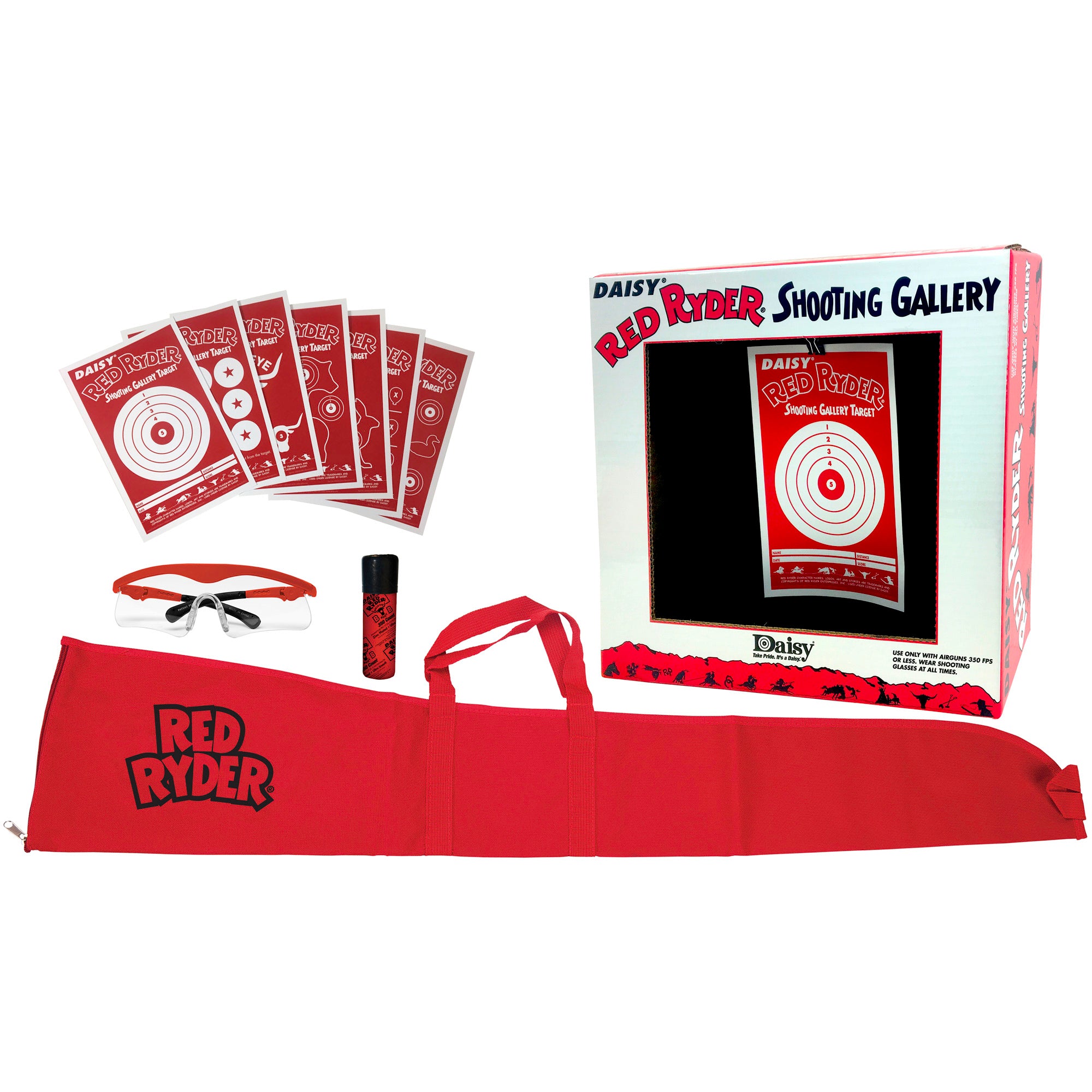 Daisy Red Ryder Starter Kit, BB, Includes Red Ryder Gun Sleeve, Shooting Glasses, 350 BBs