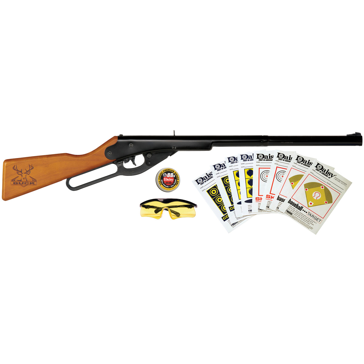 Daisy Buck 105 Kit, Lever Action Air Rifle, .177 BB, 350FPS, Wood Stock