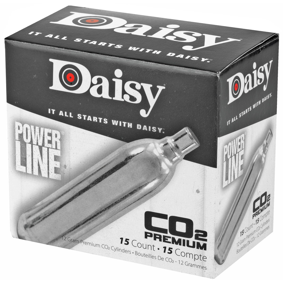 Daisy 7015 Powerline CO2 Cylinders, 12 Grams, 15 Per Box