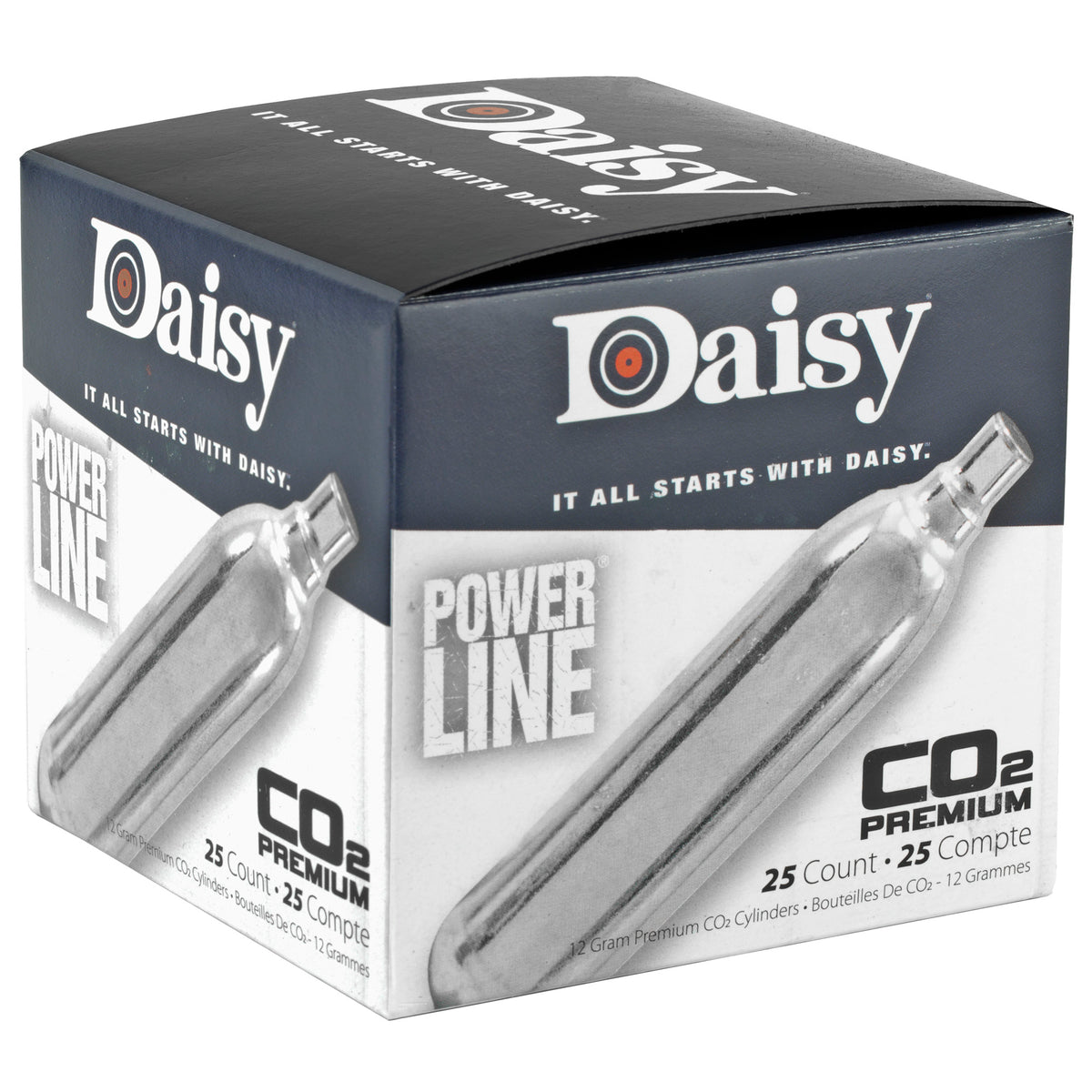 Daisy 7025 Powerline CO2 Cylinders, 12 Grams, 25 Per Box