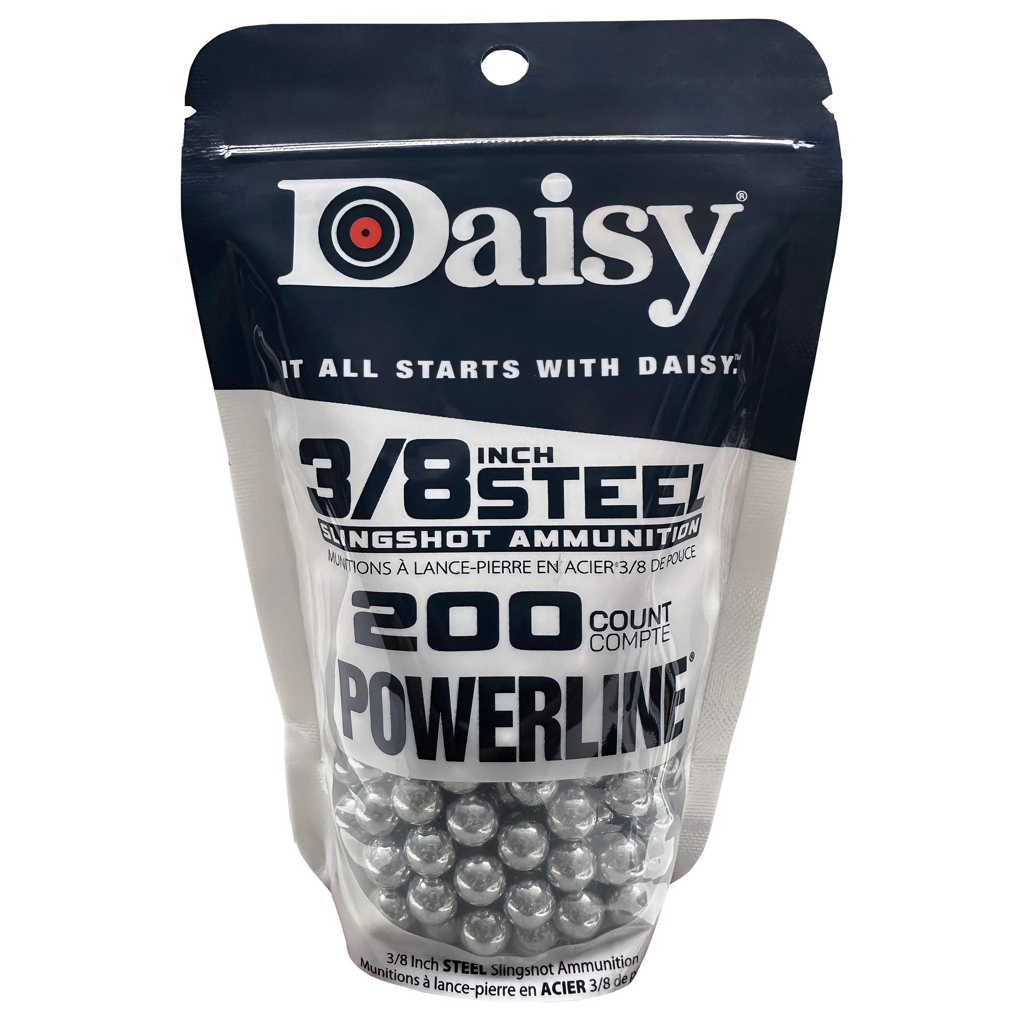 Daisy Powerline, 3/8" Steel Ball, 200 Count, Slingshot Ammo