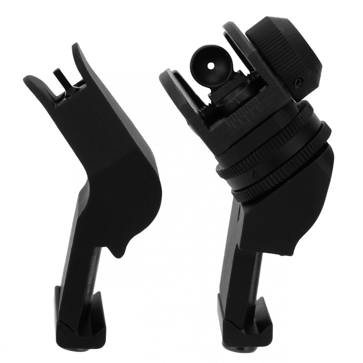 AR15 45 Degree/Rapid Transition Back Up Sights PAIR Alumin