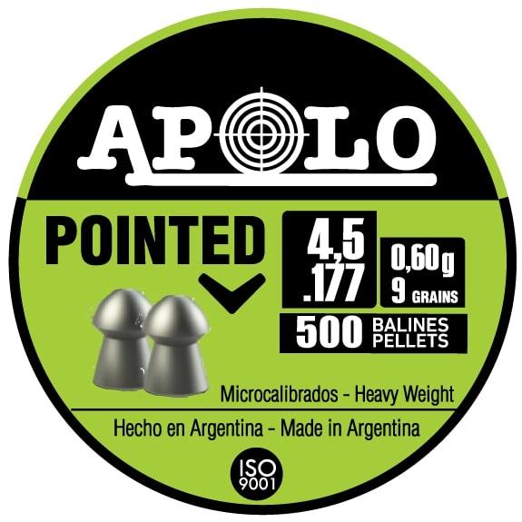 Apolo Pointed 9gr 4.5mm .177 Caliber 500rd