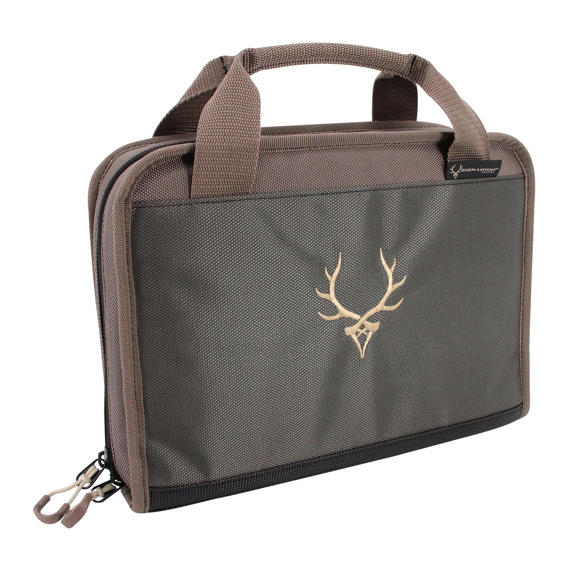 Evolution Outdoor Marksman Pistol Case, Fits 2 Full Size Pistols, Polyester, Green