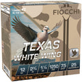 Fiocchi Ammunition Texas White Wing, 12 Gauge, 2.75", #7.5 Shot, 100 Round Box