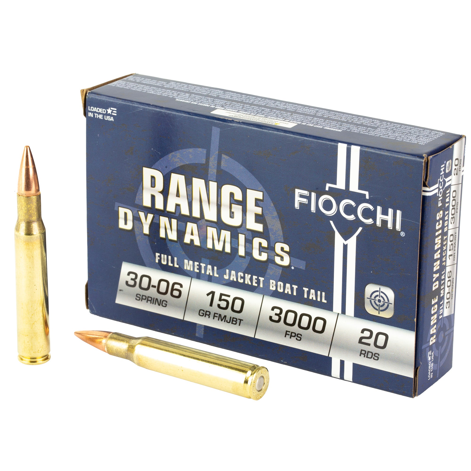 Fiocchi Ammunition Rifle, 30-06, 150 Grain, Full Metal Jacket Boat Tail, 20 Round Box