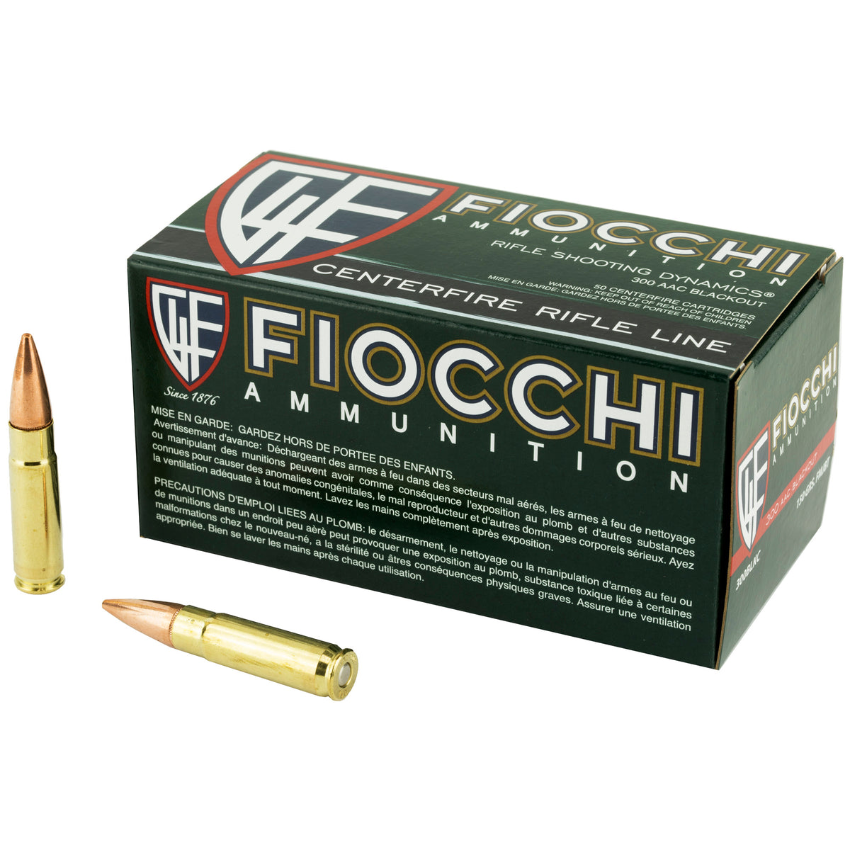 Fiocchi Ammunition Rifle, 300 AAC Blackout, 150 Grain, Full Metal Jacket Boat Tail
