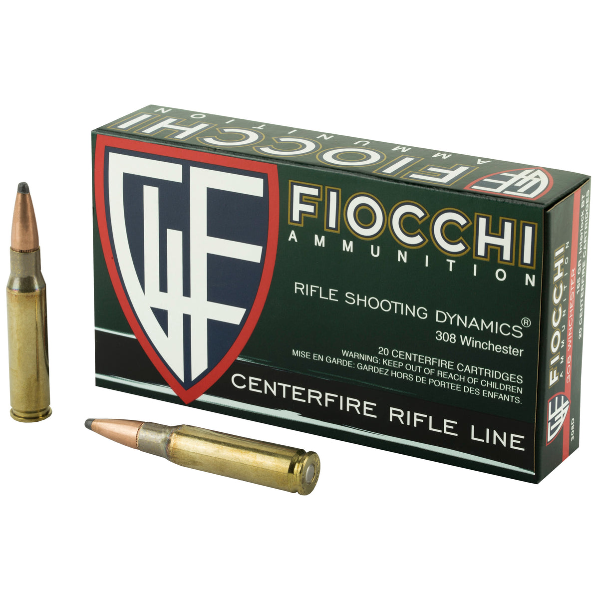 Fiocchi Ammunition Rifle, 308 Winchester, 165 Grain, InterLock Boat Tail Soft Point