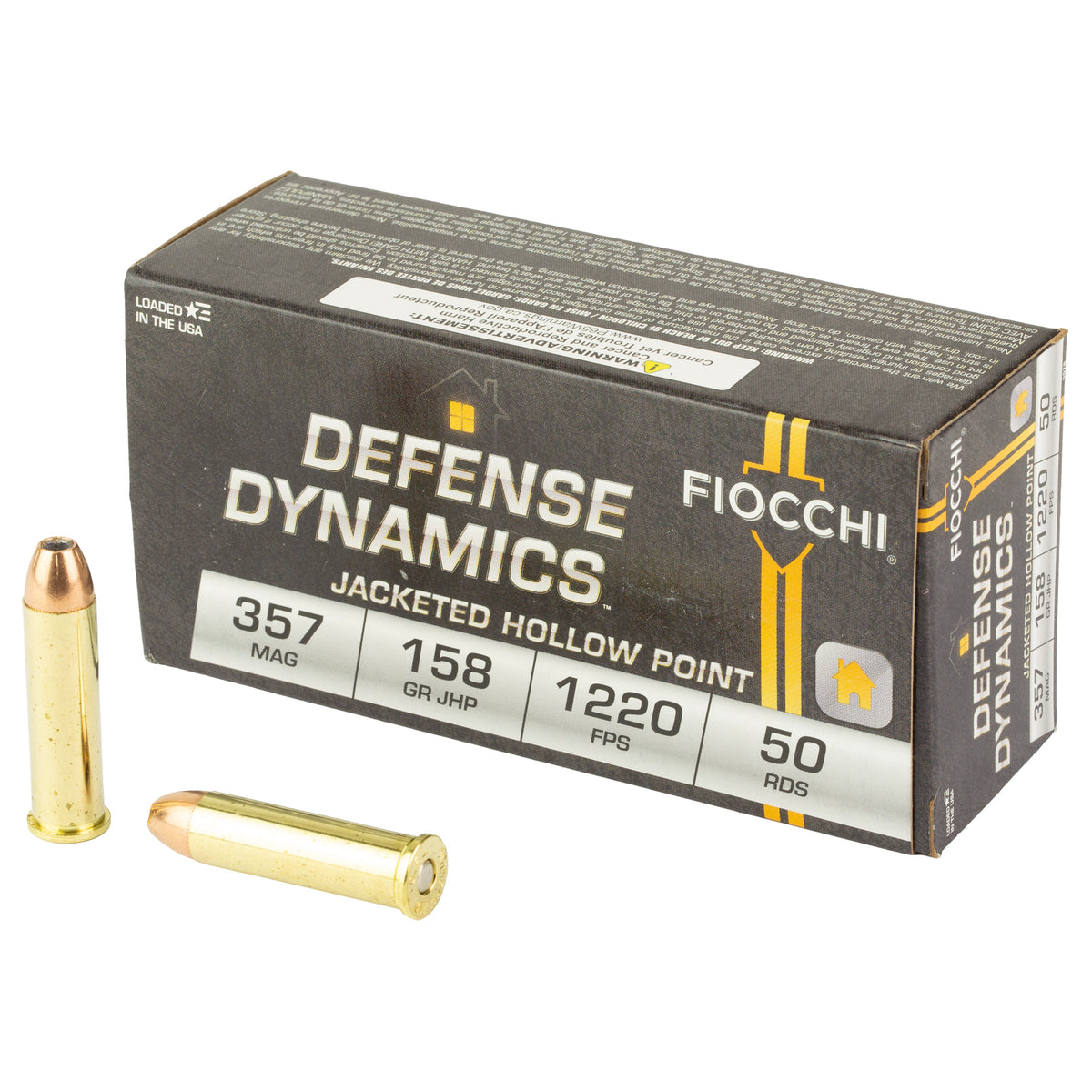 Fiocchi Ammunition Defense Dynamics, 357 Magnum, 158 Grain, Jacketed Hollow Point
